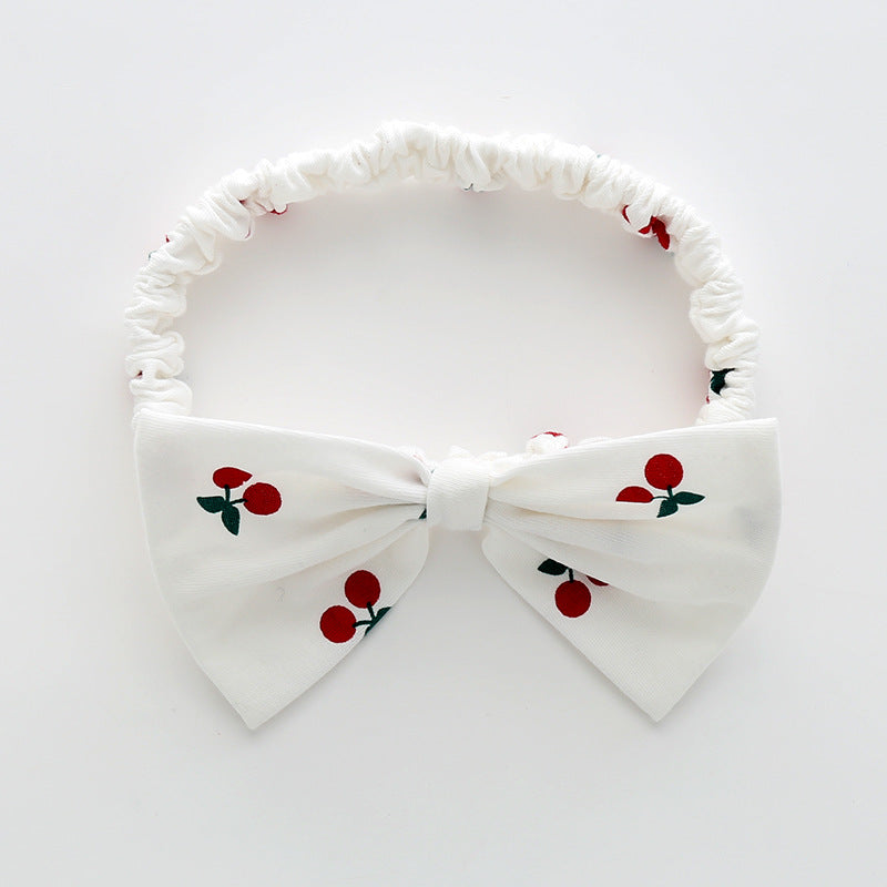 Baby Girls Fruit Bow Print Rompers Headwear