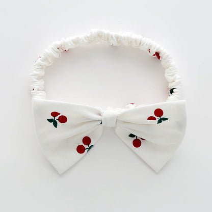 Baby Girls Fruit Bow Print Rompers Headwear
