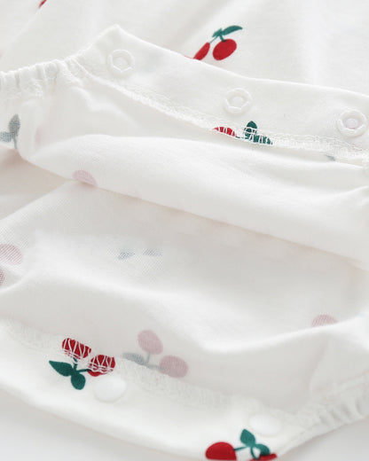 Baby Girls Fruit Bow Print Rompers Headwear