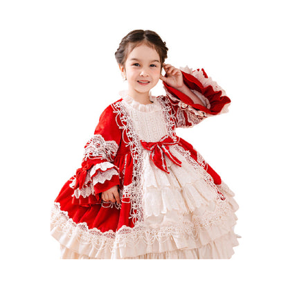 Baby Kid Girls Flower Bow Lace Embroidered Dressy Birthday Party Dresses Princess Dresses Wholesale 956610278