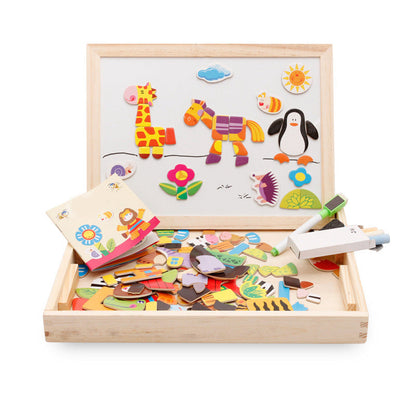 Kids Magnetic Art Easel Animal Puzzle Set