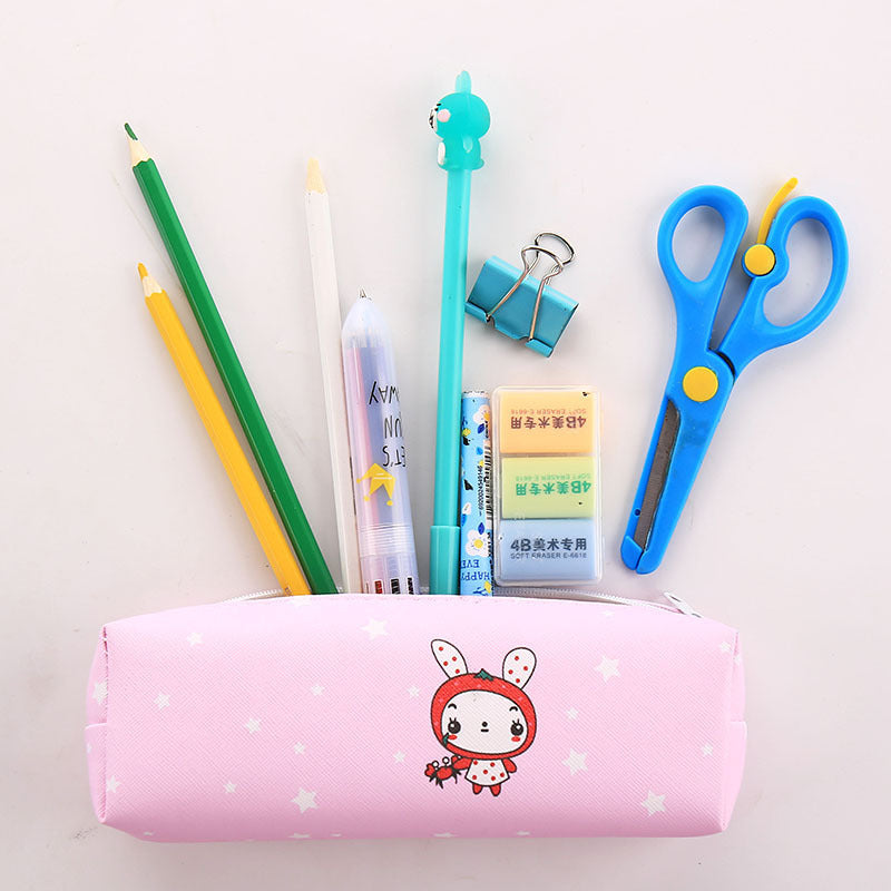 Cute Animal Cartoon Square PU Pencil Case Cute Animal Stationery Bag Multifunctional Student Pencil Case