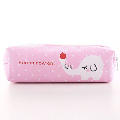 Cute Animal Cartoon Square PU Pencil Case Cute Animal Stationery Bag Multifunctional Student Pencil Case