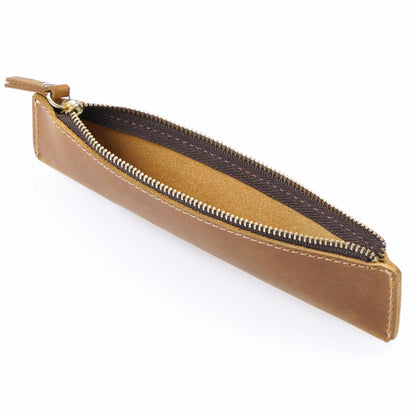 Simple Portable Genuine Leather Top Layer Cowhide Mini Pencil Case