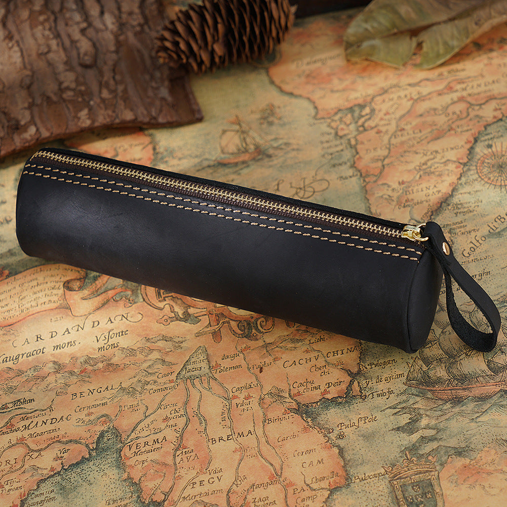 Vintage Genuine Leather Pencil Case