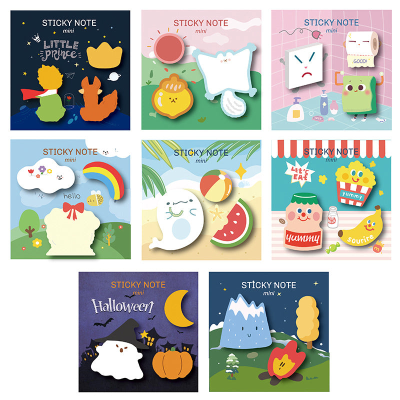 Cute Cartoon Halloween Rainbow Paper Sticky Notes