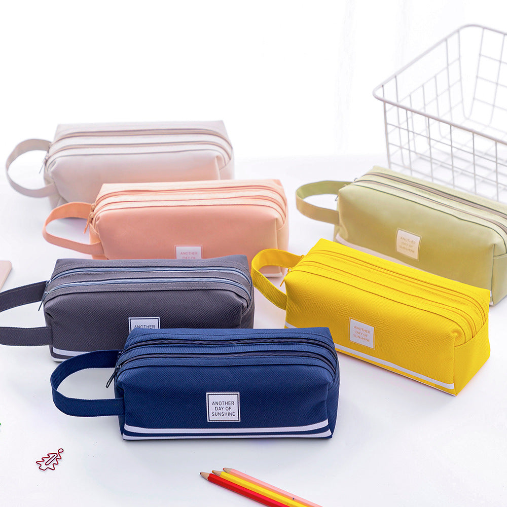 Oxford Cloth Double Layer Pencil Bag
