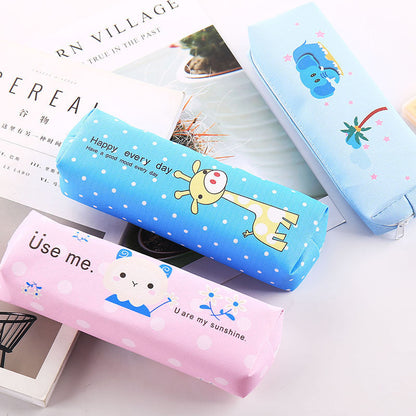Cute Animal Cartoon Square PU Pencil Case Cute Animal Stationery Bag Multifunctional Student Pencil Case