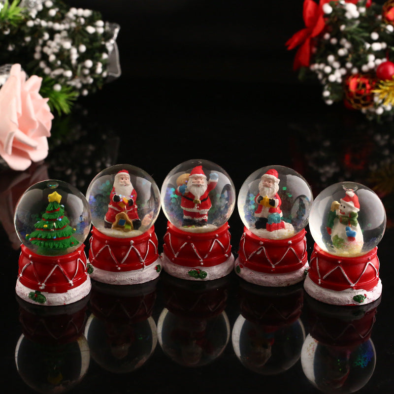 Christmas Crystal Ball Luminous Resin Glass Ball Ornaments