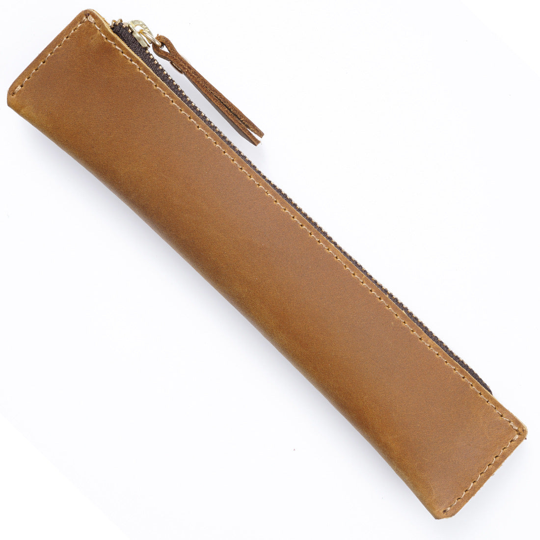 Simple Portable Genuine Leather Top Layer Cowhide Mini Pencil Case