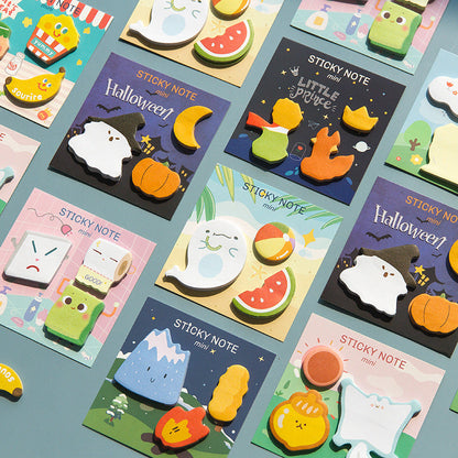 Cute Cartoon Halloween Rainbow Paper Sticky Notes