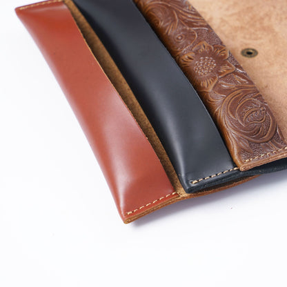 Vintage Genuine Leather Roller Pen Cowhide Protective Cover Pen Bag