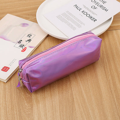 Laser Colorful Leather Pen Bags with Large Capacity Pencil Bags