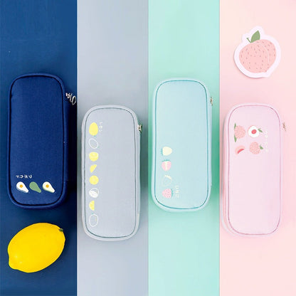 New Fruit Multifunctional Large Capacity Oxford Cloth Pencil Case