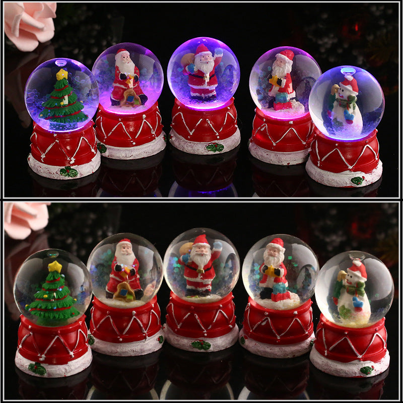 Christmas Crystal Ball Luminous Resin Glass Ball Ornaments