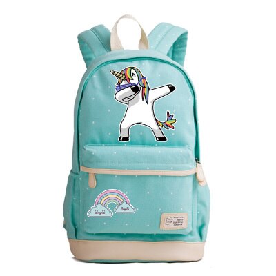 Dabbing Unicorn Canvas Backpack