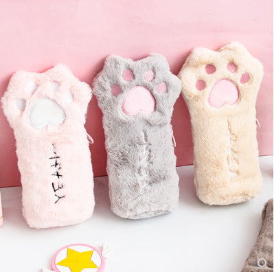 Cat Paw Plush Pencil Bag