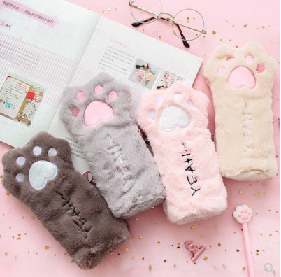 Cat Paw Plush Pencil Bag