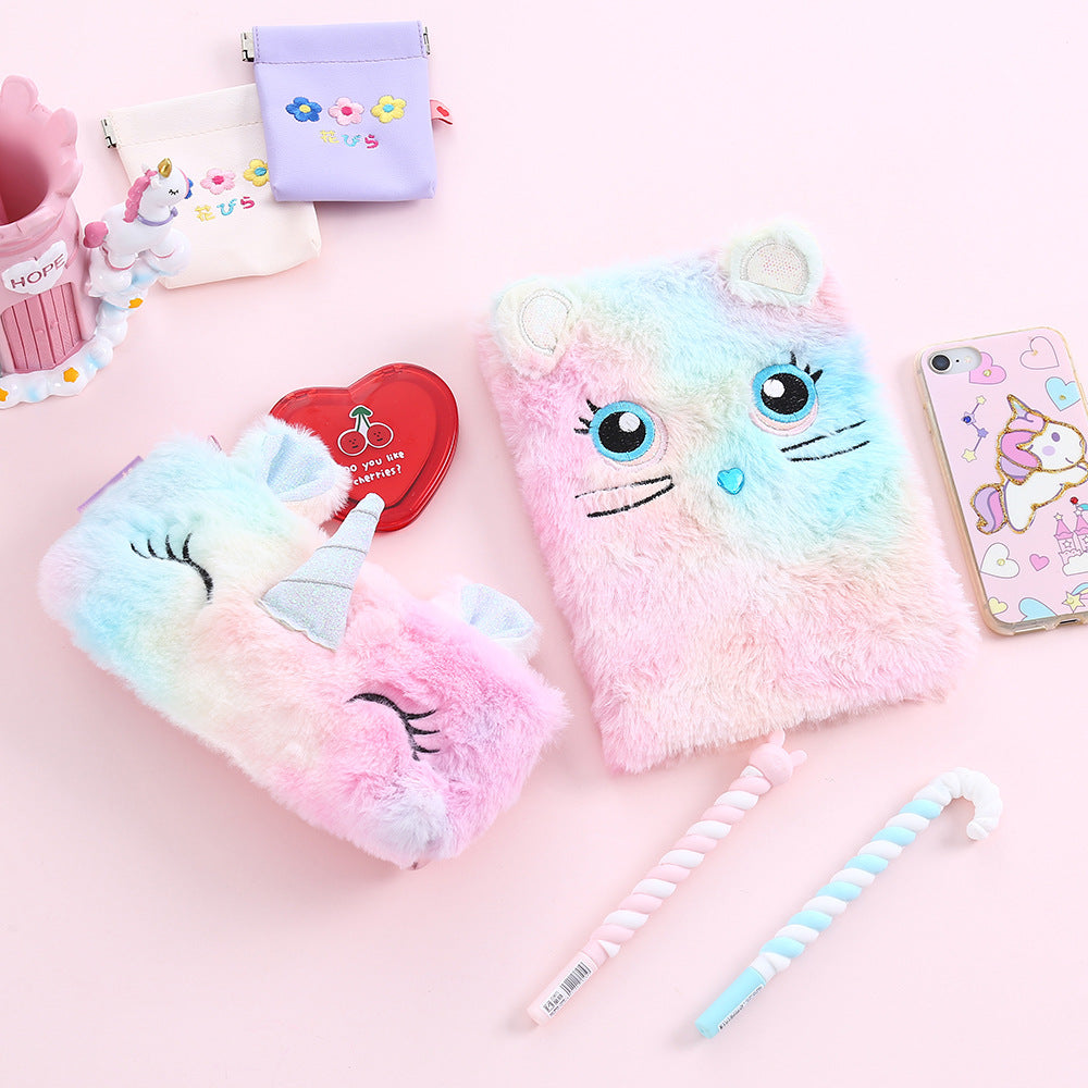 Plush Unicorn Cartoon Children's Stationery Storage Bag