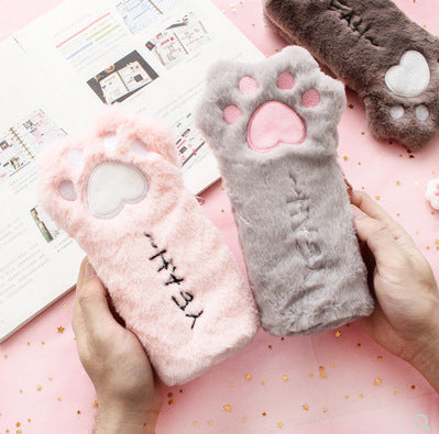 Cat Paw Plush Pencil Bag