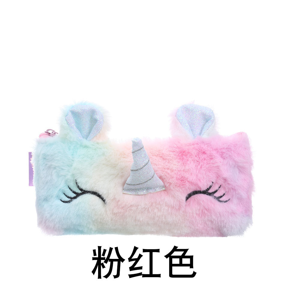 Plush Unicorn Cartoon Children's Stationery Storage Bag