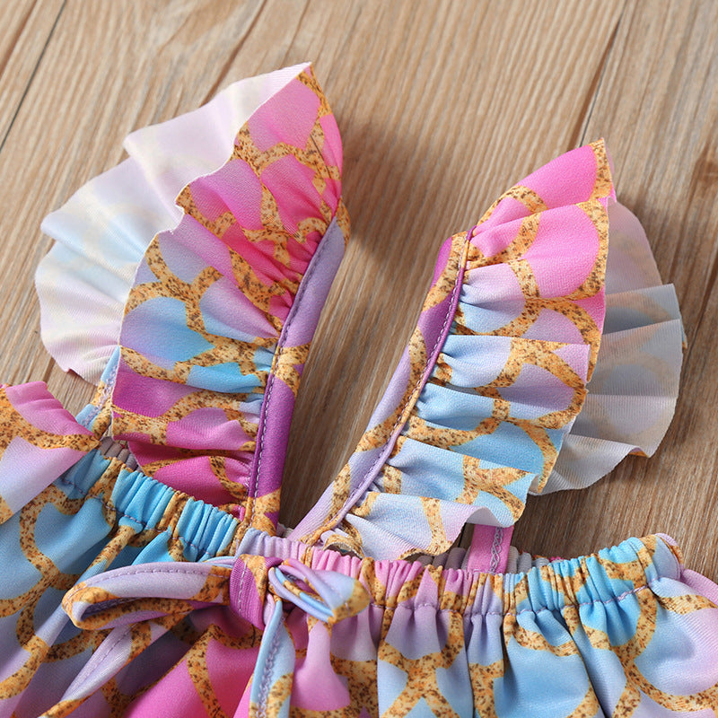 Girls Swimsuit Set Polyester Baby Clothes