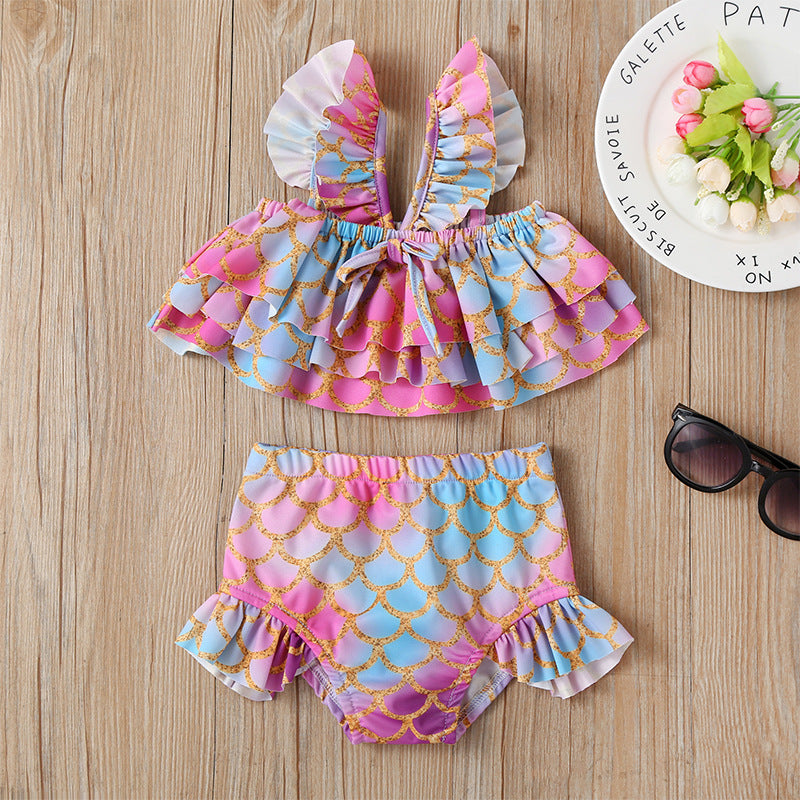 Girls Swimsuit Set Polyester Baby Clothes