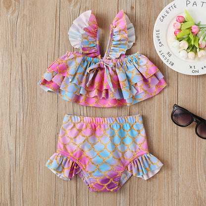 Girls Swimsuit Set Polyester Baby Clothes