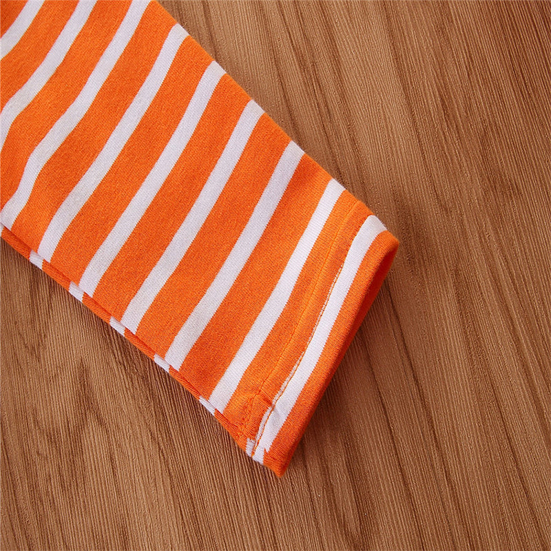 2 Pieces Set Baby Girls Boys Halloween Striped Cartoon Jumpsuits