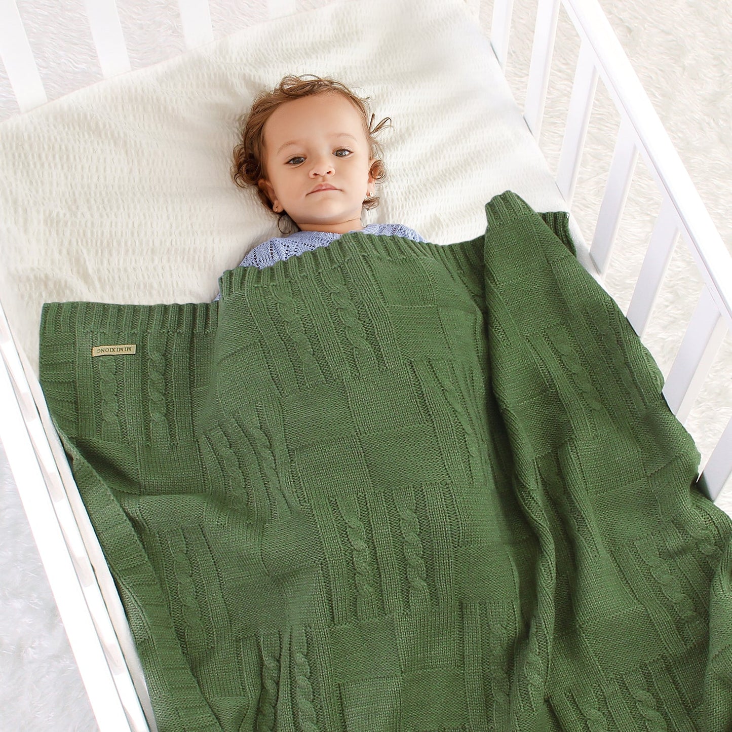 Baby Solid Color Knitted Blanket Baby Windproof Cover Baby