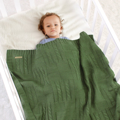 Baby Solid Color Knitted Blanket Baby Windproof Cover Baby