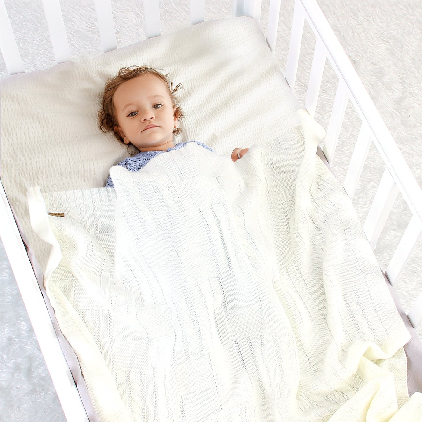 Baby Solid Color Knitted Blanket Baby Windproof Cover Baby