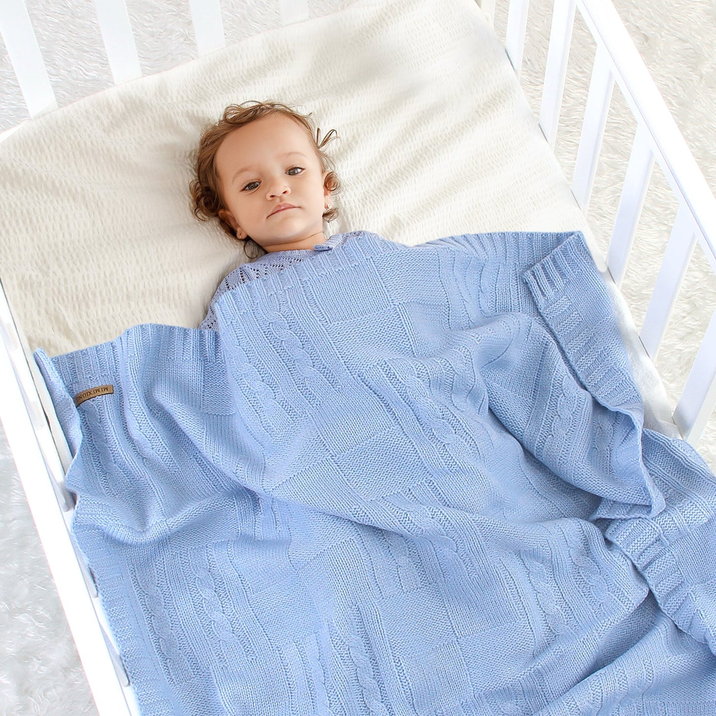 Baby Solid Color Knitted Blanket Baby Windproof Cover Baby