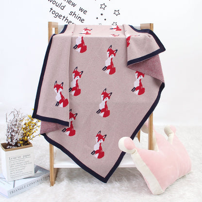 Baby Blanket Cartoon Fox Knitted Blanket