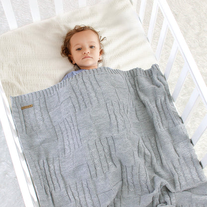 Baby Solid Color Knitted Blanket Baby Windproof Cover Baby