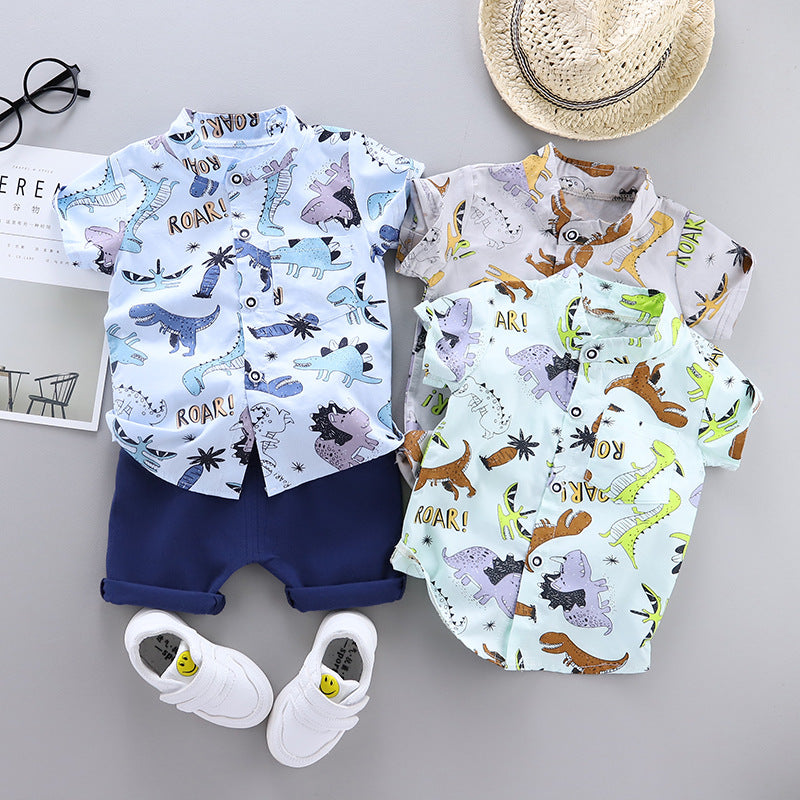 Wholesale Cotton Summer Children's Suit Short Sleeve Suit