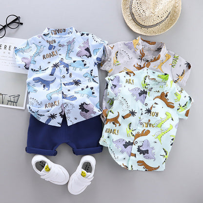 Wholesale Cotton Summer Children's Suit Short Sleeve Suit