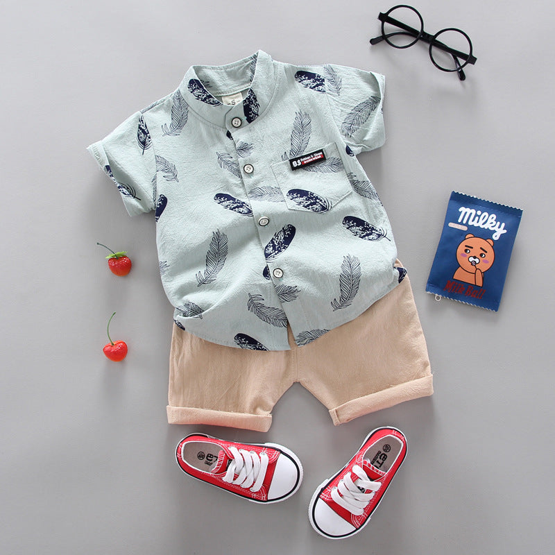 Thin Cartoon Cotton Short Sleeve Two-piece Set