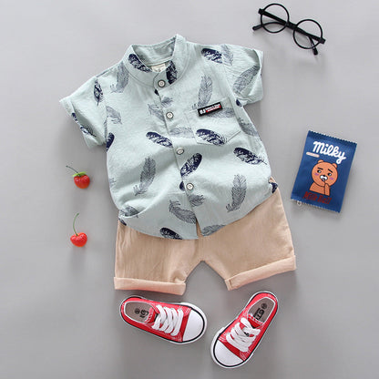 Thin Cartoon Cotton Short Sleeve Two-piece Set