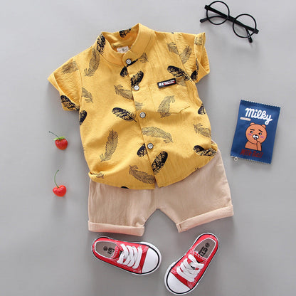 Thin Cartoon Cotton Short Sleeve Two-piece Set