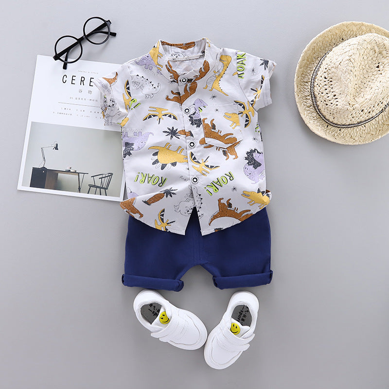 Wholesale Cotton Summer Children's Suit Short Sleeve Suit