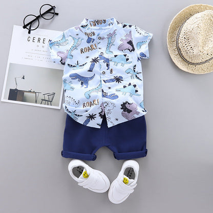 Wholesale Cotton Summer Children's Suit Short Sleeve Suit