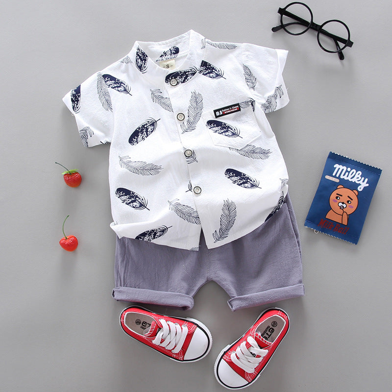 Thin Cartoon Cotton Short Sleeve Two-piece Set