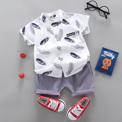 Thin Cartoon Cotton Short Sleeve Two-piece Set