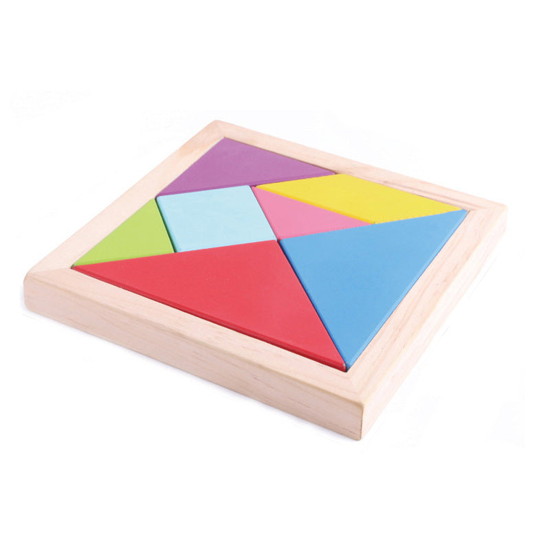 Colorful Wooden Tangram Puzzle Building Blocks