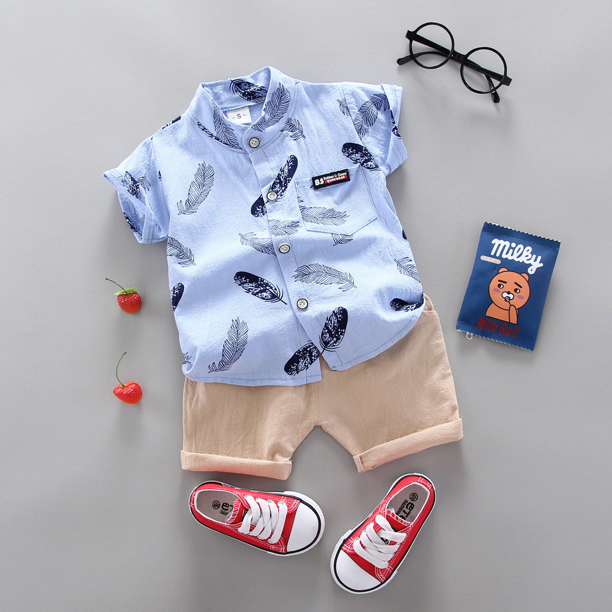 Thin Cartoon Cotton Short Sleeve Two-piece Set