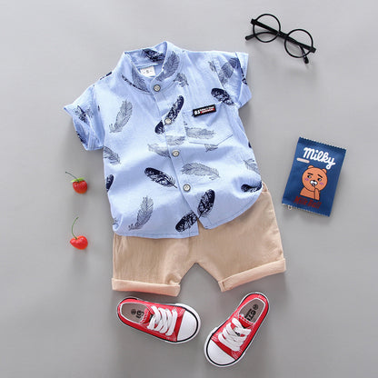 Thin Cartoon Cotton Short Sleeve Two-piece Set