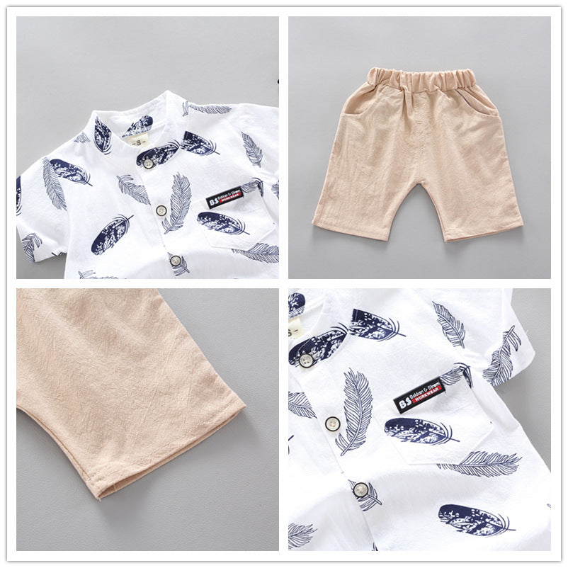 Thin Cartoon Cotton Short Sleeve Two-piece Set