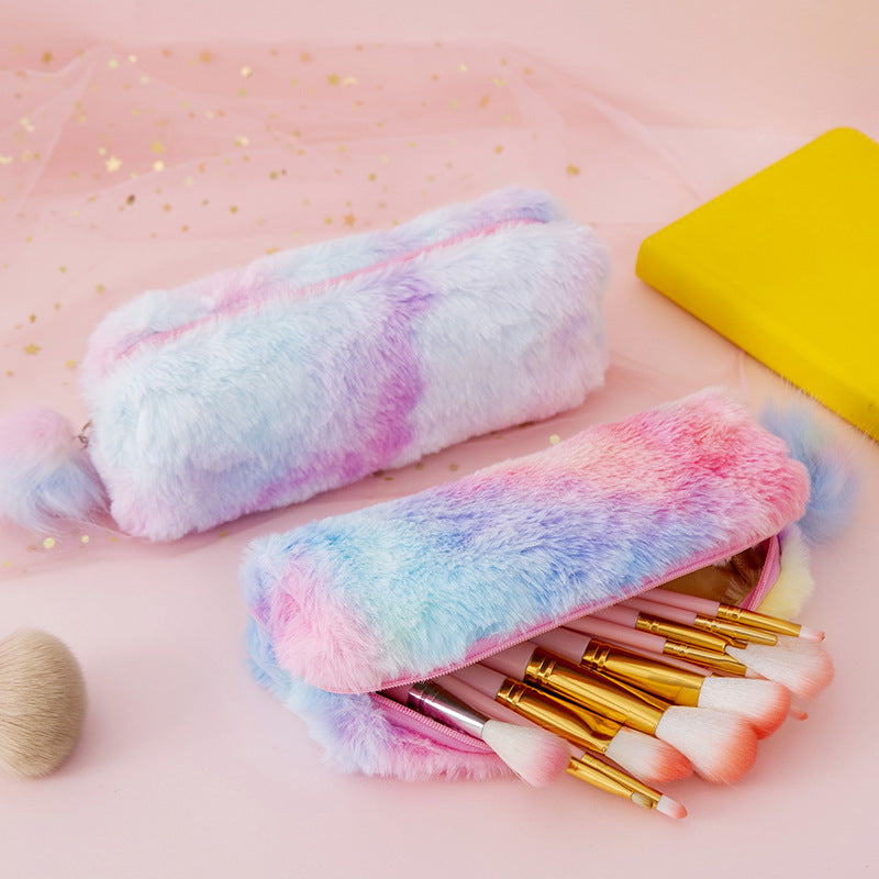 Gradient Plush Octagonal Pen Bags
