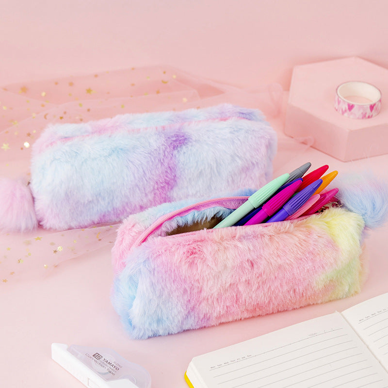 Gradient Plush Octagonal Pen Bags
